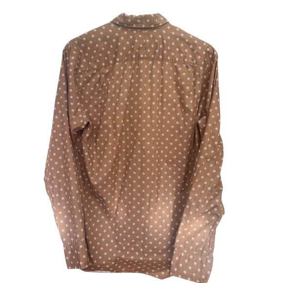 J. Crew Essential Classic 100% Cotton Brown Pattern Button Long Sleeve Shirt M - Picture 3 of 6